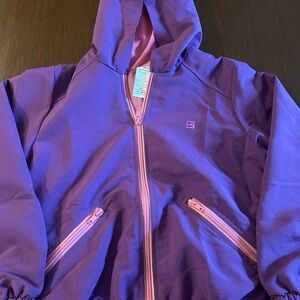 Set Athleisure Purple Hooded Jacket with Pink Accents